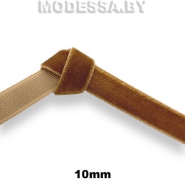 033А.16 Лента бархатная 10мм Ц:21 Коричневый