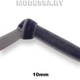 033А.16 Лента бархатная 10мм Ц:35 Т.Серый