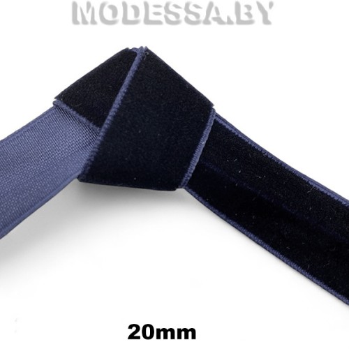033А.35 Лента велюровая 20мм Ц:Т.Синий