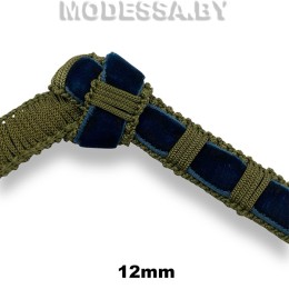 100 АН Тесьма велюр 12мм Ц:Зелёно-синий 