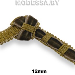 100 АН Тесьма велюр 12мм Ц:Оливково-коричневый 
