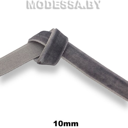 Лента бархатная 10мм Ц:Серый