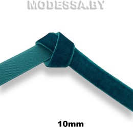 Лента бархатная 10мм Ц:Морская волна