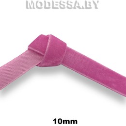 Лента бархатная 10мм Ц:Розовый