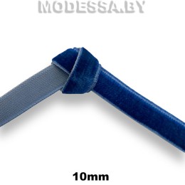 Лента бархатная 10мм Ц:Василёк