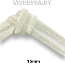 2817 Лента бархатная 15мм Ц:401 Молочный