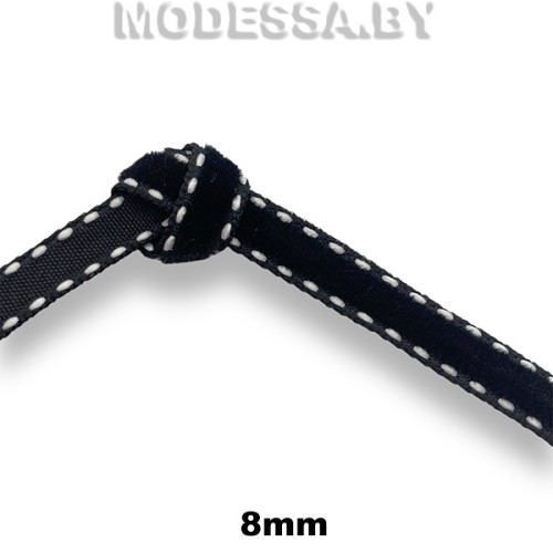 40810.02 Лента бархатная 8мм Ц:Чёрный