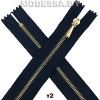 Молния металл тип2 14см 1бегунок Ц:Чёрный/Золото