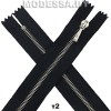 Молния металл тип2 20см 1бегунок Ц:Чёрный/Никель