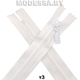 Молния трактор тип3 16см 1бегунок Ц:Белый