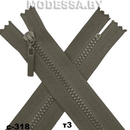 Молния трактор тип3 16см 1бегунок Ц:С-318 Т.Зелёный