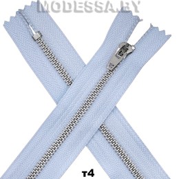 Молния металл тип4 20см 1бегунок Ц:Голубой/Никель