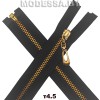 Молния металл тип4.5 80см 1бегунок Ц:Чёрный/Золото