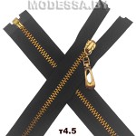 Молния металл тип4.5 80см 1бегунок Ц:Чёрный/Золото