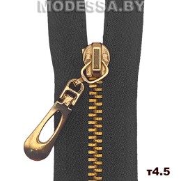 Молния металлическая тип4.5 Ц:Чёрный/Золото 