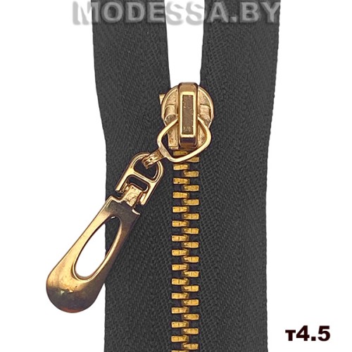 Молния металлическая тип4.5 Ц:Чёрный/Золото