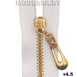 Молния металлическая тип4.5 Ц:Белый/Золото