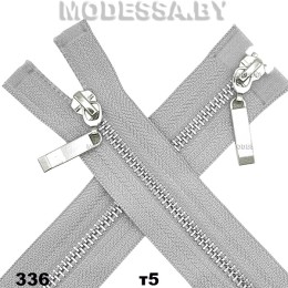 Молния металл тип5 75см 2бег. Ц:336 N Серый