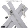 Молния металл тип5 75см 2бегунка Ц:4336 Серый/Никель