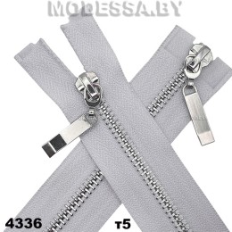 Молния металл тип5 75см 2бегунка Ц:4336 Серый/Никель