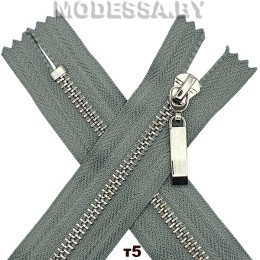 Молния металл тип5 16см 1бегунок Ц:4912 Cеро-зеленый/Никель