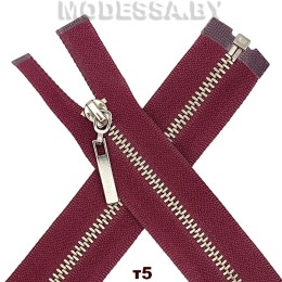 Молния металл тип4.5 55см 1бегунок Ц:Бордовый/Никель