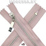 Молния металл тип5 16см 1бегунок Ц:368 Розовый/Никель