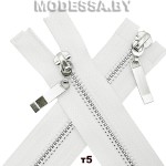 Молния металл тип5 75см 2бегунка Ц:Белый/Никель