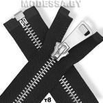 Молния металл тип8 55см 1бегунок Ц:Чёрный/Никель 