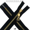 Молния металл тип3 14см 1бегунок Ц:Чёрный/Золото