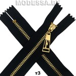 Молния металл тип3 10см 1бегунок Ц:Чёрный/Золото