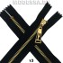 Молния металл тип3 10см 1бегунок Ц:Чёрный/Золото
