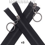 Молния металл тип3 75см 2бегунка Ц:Чёрный/Чёрный никель