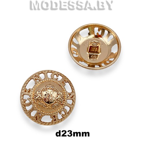 B129-23XT-B Пуговица металлическая d23мм Ц:Золото 