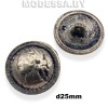 000532 Пуговица металлическая d25мм Ц:Чёрный никель