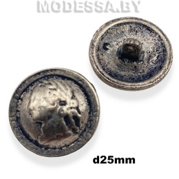 000532 Пуговица металлическая d25мм Ц:Чёрный никель