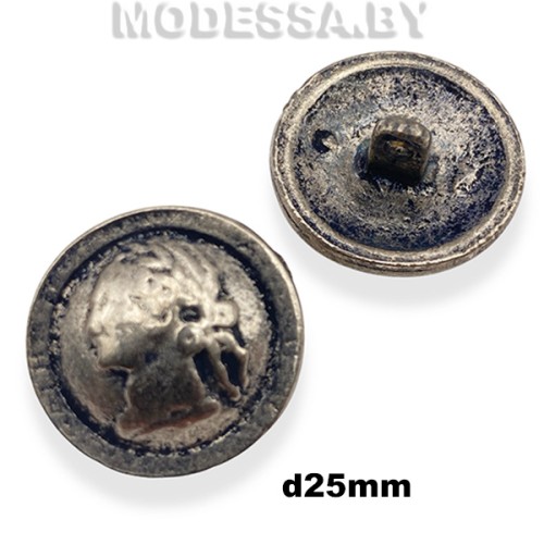 000532 Пуговица металлическая d25мм Ц:Чёрный никель
