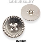 001625 Пуговица металлическая d25мм Ц:Никель