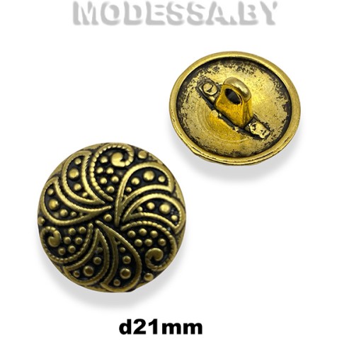 001915 Пуговица металлическая d21мм Ц:Золото