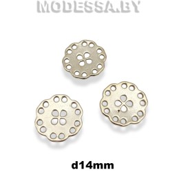 004506 Пуговица металлическая d14мм Ц:Никель