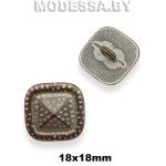 006012 Пуговица металлическая 18х18мм Ц:Медь