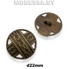 013430 Пуговица металлическая d22мм Ц:Антик