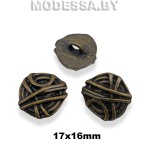 214713 Пуговица металлическая 17х16мм Ц:Антик