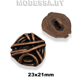214720 Пуговица металлическая 23х21мм Ц:Медь