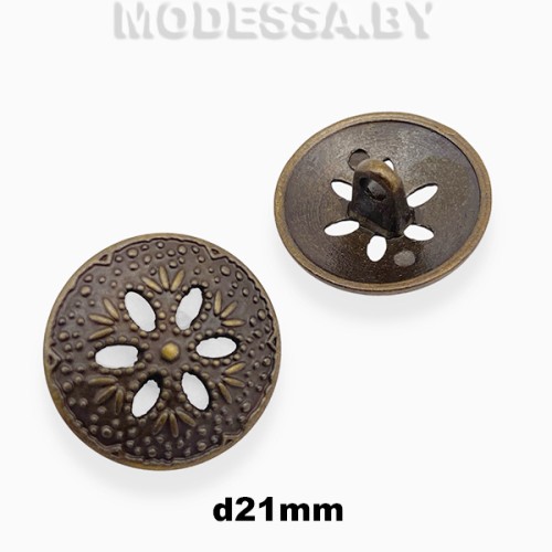 224517 Пуговица металлическая d21мм Ц:Антик