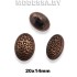 233015 Пуговица металлическая 20х14мм Ц:Медь