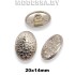 233015 Пуговица металлическая 20х14мм Ц:Никель