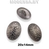 233015 Пуговица металлическая 20х14мм Ц:Чёрный никель