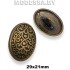 233030 Пуговица металлическая 29х21мм Ц:Антик