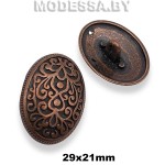 233030 Пуговица металлическая 29х21мм Ц:Медь